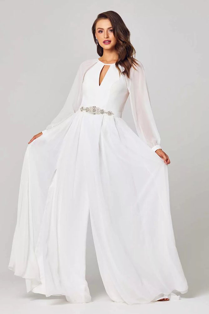Sariyah Bridal Jumpsuit by Tania Olsen - Vintage White