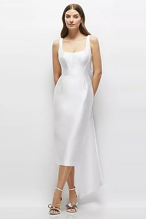 Francesca Satin Twill Bow White Bridal Dresses by Dessy